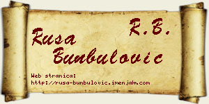 Rusa Bunbulović vizit kartica
